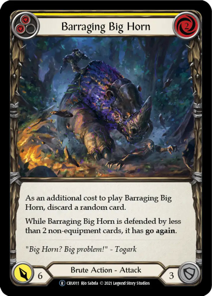 Barraging Big Horn (Yellow) [Crucible of War Unlimited] Unlimited Normal - Flesh And Blood Single