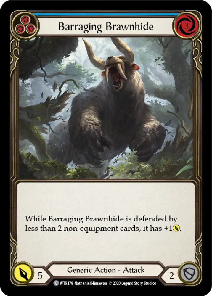 Barraging Brawnhide (Blue) [Welcome to Rathe Unlimited] Unlimited Rainbow Foil - Flesh And Blood Single