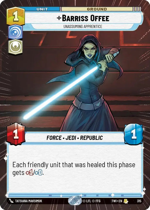 Barriss Offee - Unassuming Apprentice (Hyperspace) (315) [Twilight of the Republic] - Star Wars: Unlimited Single