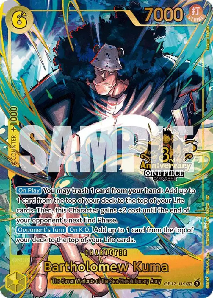 Bartholomew Kuma (Japanese Version 3rd Anniversary Set) (OP12-119) [One Piece Promotion Cards]