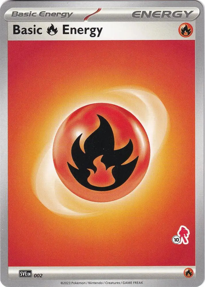 Basic Fire Energy (002) (Armarouge Stamp #10) [Battle Academy 2024] - Pokemon Single