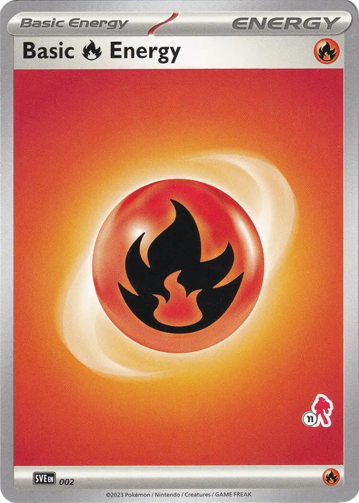 Basic Fire Energy (002) (Armarouge Stamp #11) [Battle Academy 2024] - Pokemon Single