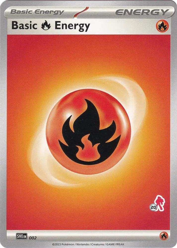 Basic Fire Energy (002) (Armarouge Stamp #20) [Battle Academy 2024] - Pokemon Single
