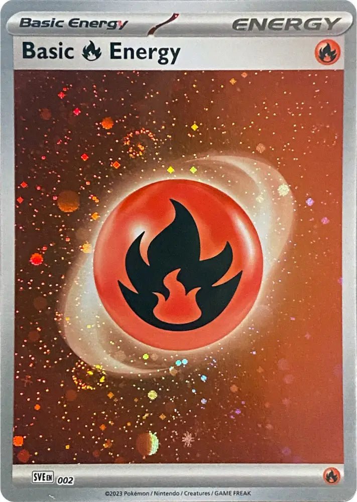 Basic Fire Energy (002) (Cosmos Holo) [Scarlet & Violet: Base Set] - Pokemon Single