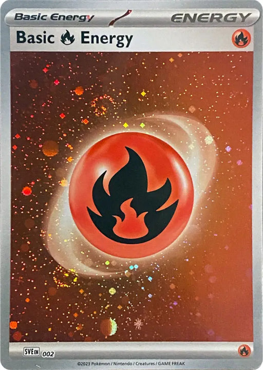Basic Fire Energy (002) (Cosmos Holo) [Scarlet & Violet: Base Set] - Pokemon Single