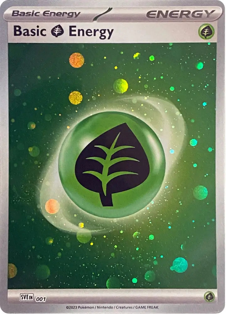 Basic Grass Energy (001) (Cosmos Holo) [Scarlet & Violet: Base Set] - Pokemon Single