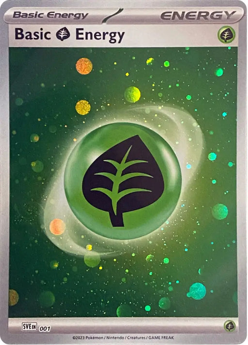 Basic Grass Energy (001) (Cosmos Holo) [Scarlet & Violet: Base Set] - Pokemon Single