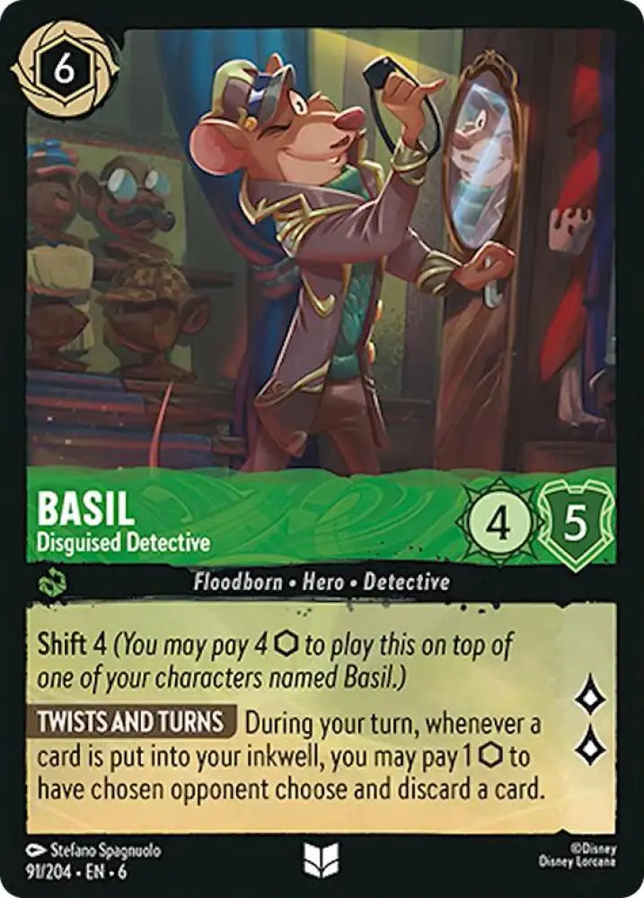 Basil - Disguised Detective (91/204) [Azurite Sea] - Lorcana Single