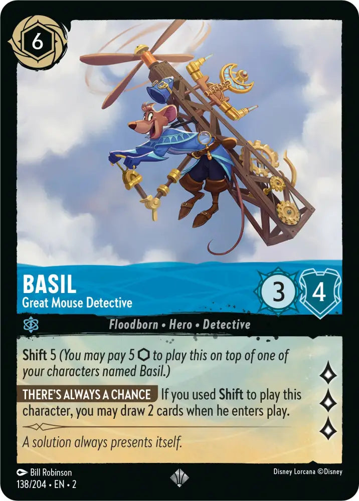 Basil - Great Mouse Detective (138/204) [Rise of the Floodborn] - Lorcana Single