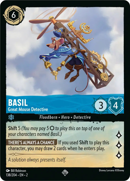 Basil - Great Mouse Detective (138/204) [Rise of the Floodborn] - Lorcana Single