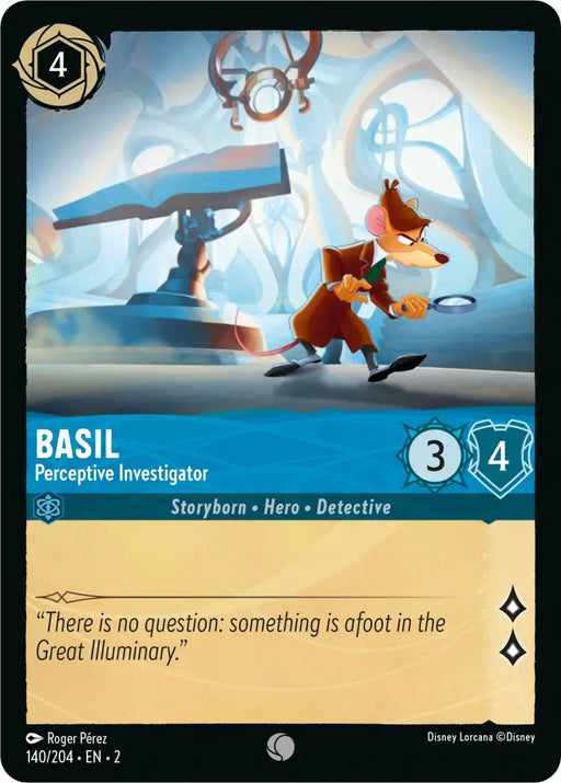 Basil - Perceptive Investigator (140/204) [Rise of the Floodborn] - Lorcana Single