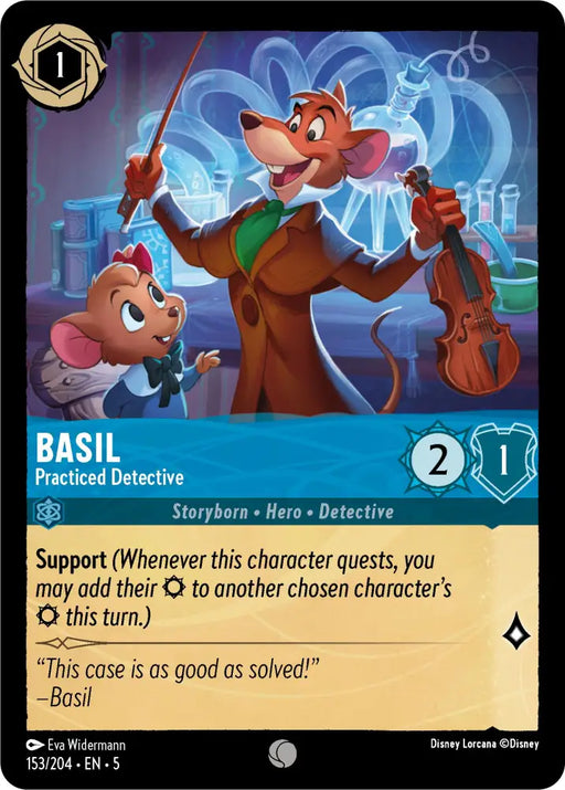 Basil - Practiced Detective (153/204) [Shimmering Skies] - Lorcana Single
