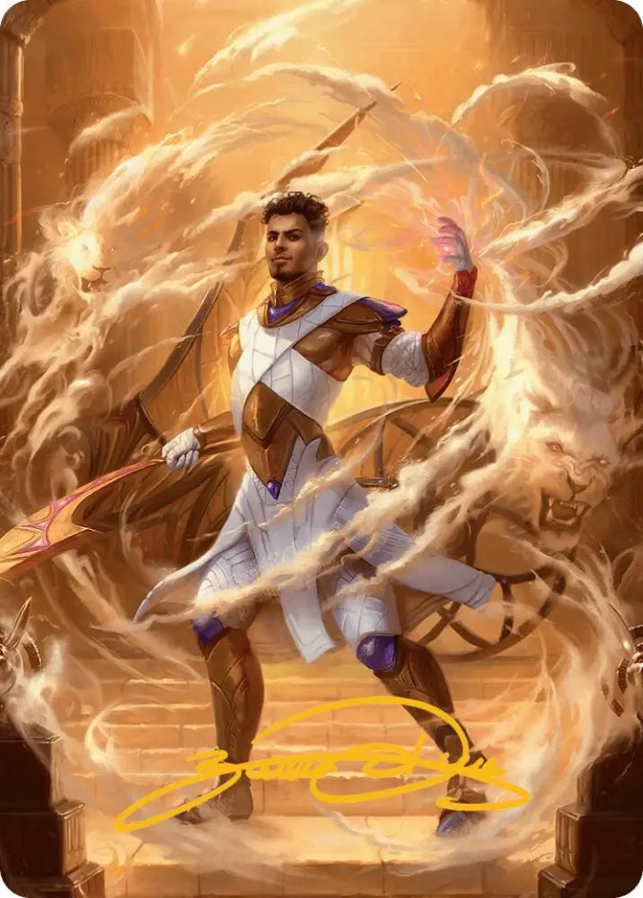 Basri Tomorrow’s Champion Art Card (Gold-Stamped Signature) [Aetherdrift Art Series] - MTG Single
