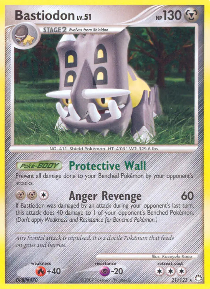 Bastiodon (21/123) (Theme Deck Exclusive) [Diamond & Pearl: Mysterious Treasures] - Pokemon Single
