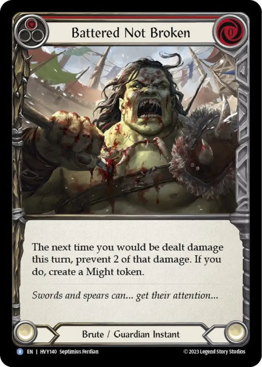 Battered Not Broken [Heavy Hitters] Rainbow Foil - Flesh And Blood Single