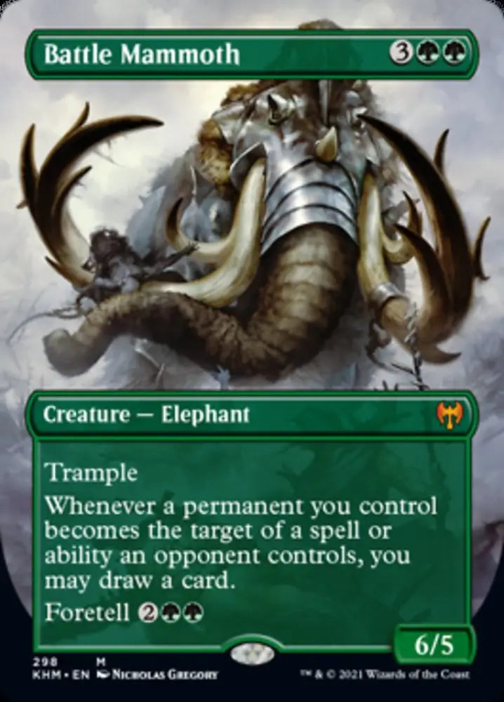 Battle Mammoth (Borderless Alternate Art) [Kaldheim] - MTG Single