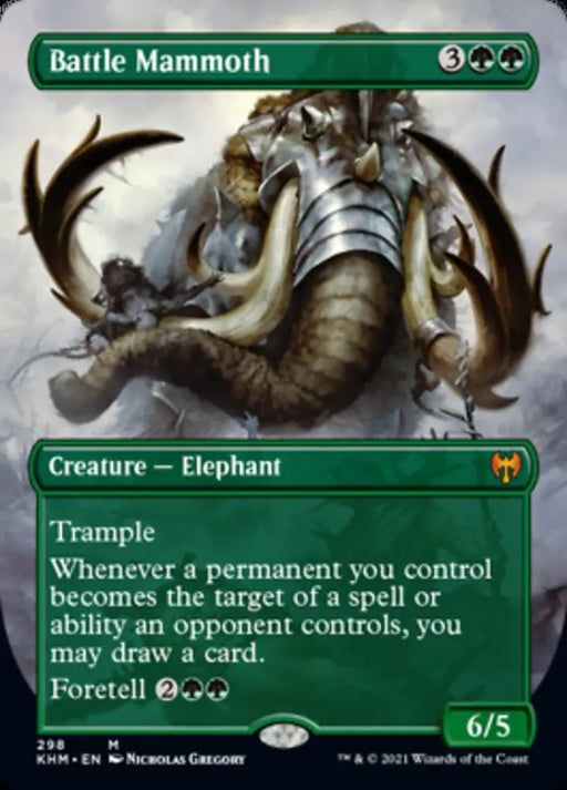 Battle Mammoth (Borderless Alternate Art) [Kaldheim] - MTG Single