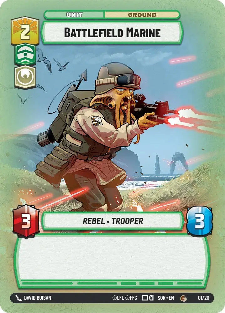 Battlefield Marine (1/20) [Spark of Rebellion: Weekly Play] - Star Wars: Unlimited Single
