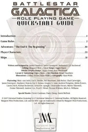 Battlestar Galactica QuickStart Guide (EN) - Role Playing Game