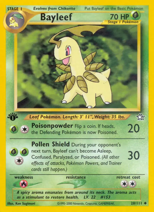 Bayleef (28/111) [Neo Genesis 1st Edition] - Pokemon Single