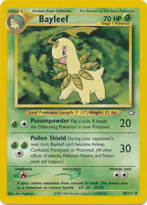 Bayleef (28/111) [Neo Genesis Unlimited] - Pokemon Single