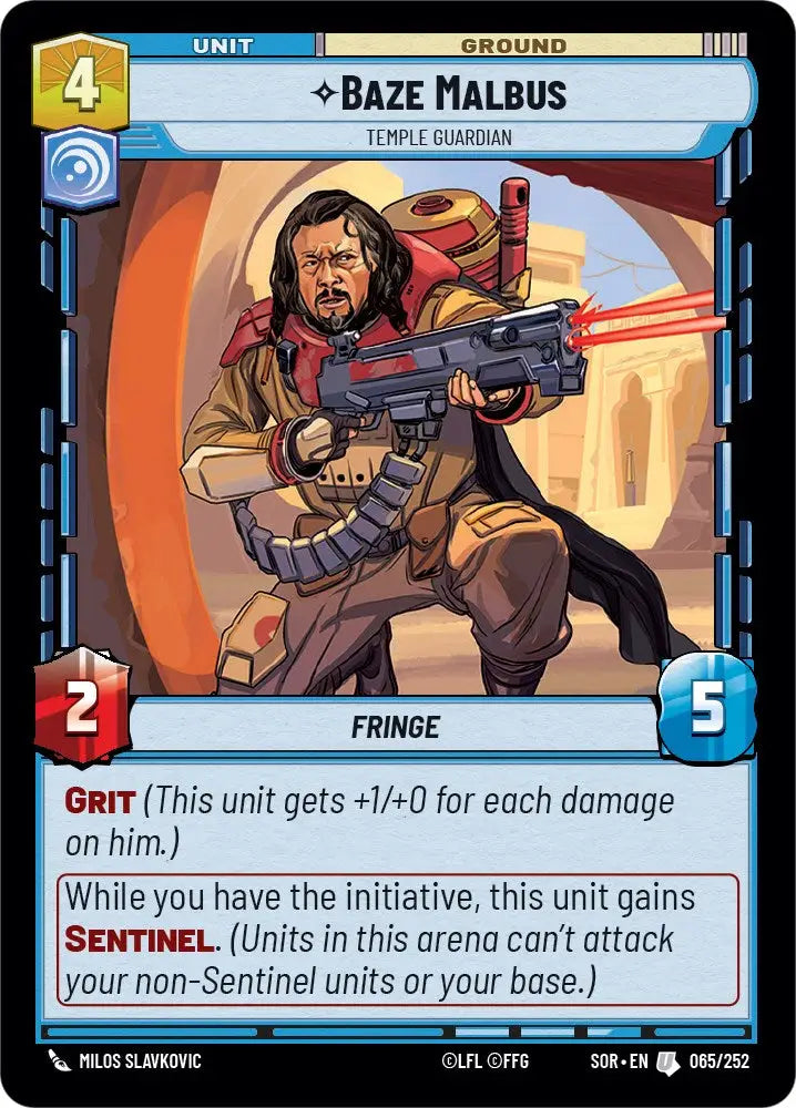 Baze Malbus - Temple Guardian (065/252) [Spark of Rebellion] - Star Wars: Unlimited Single