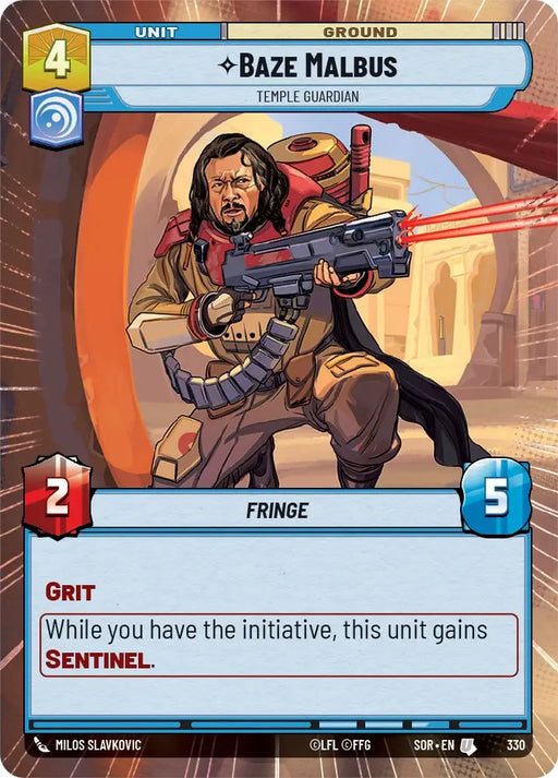 Baze Malbus - Temple Guardian (Hyperspace) (330) [Spark of Rebellion] - Star Wars: Unlimited Single