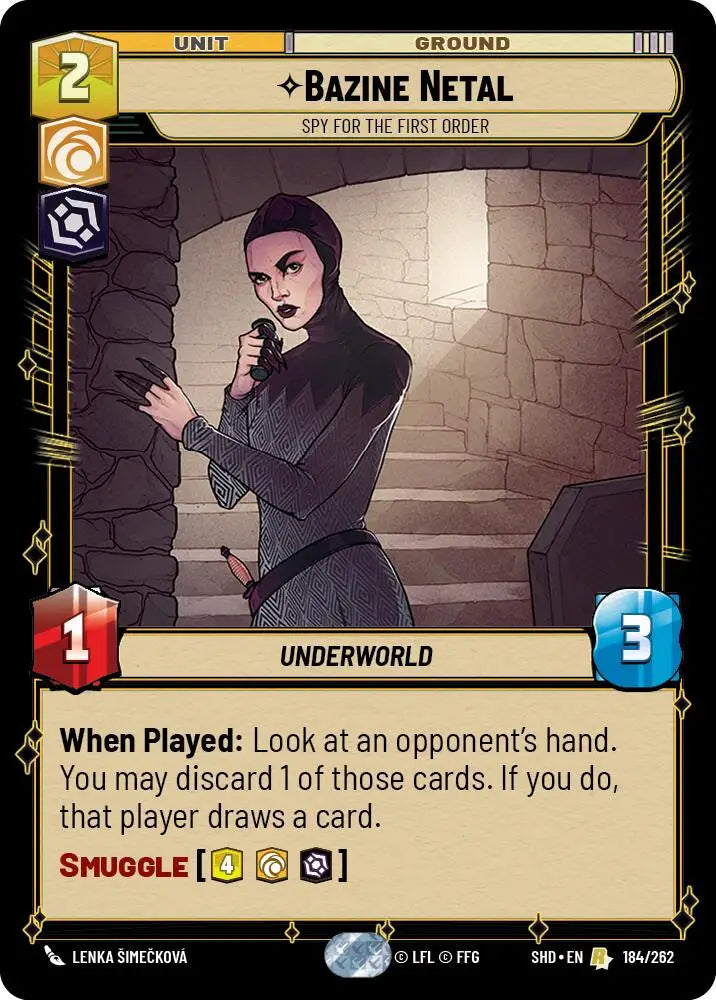Bazine Netal - Spy for the First Order (184/262) [Shadows of the Galaxy] - Star Wars: Unlimited Single