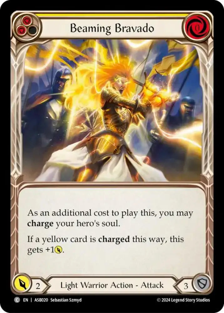 Beaming Bravado (Yellow) [ASB020] (Armory Deck: Boltyn) - Flesh And Blood Single