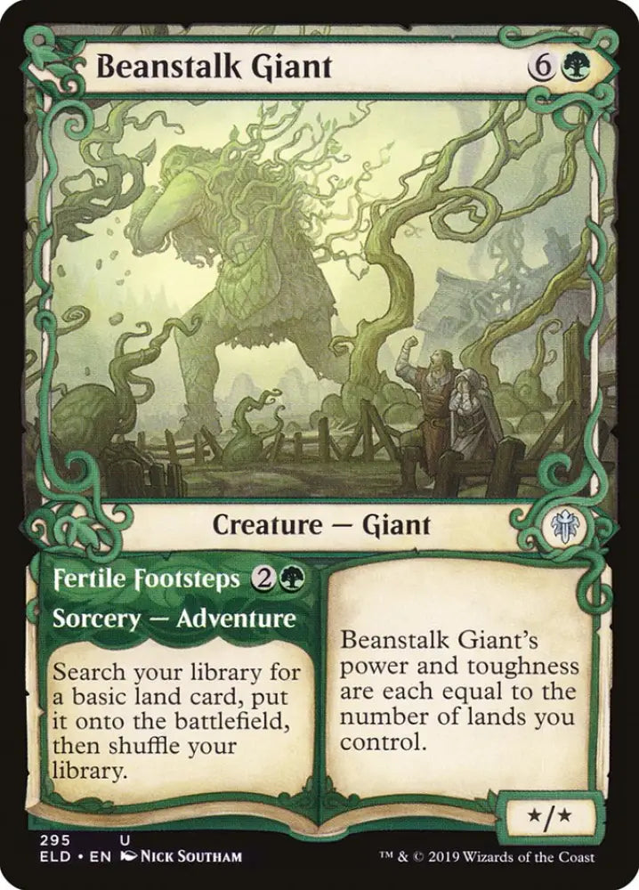 Beanstalk Giant // Fertile Footsteps (Showcase) [Throne of Eldraine] - MTG Single