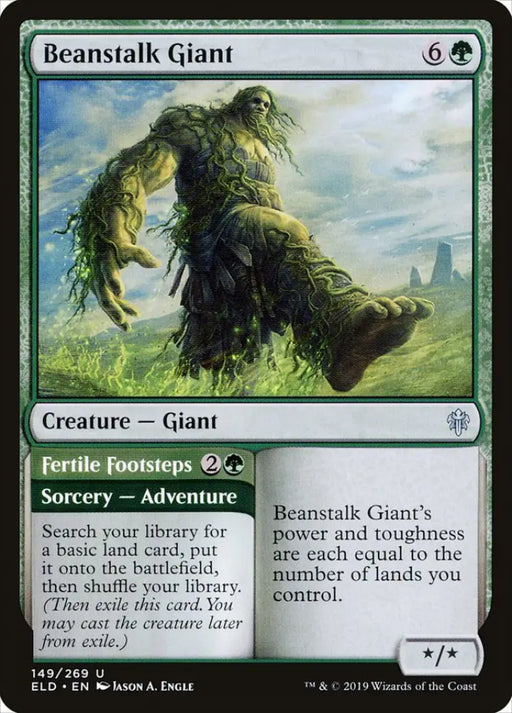Beanstalk Giant // Fertile Footsteps [Throne of Eldraine] - MTG Single