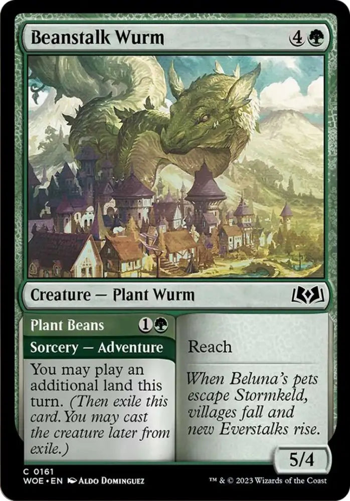 Beanstalk Wurm // Plant Beans [Wilds of Eldraine] - MTG Single