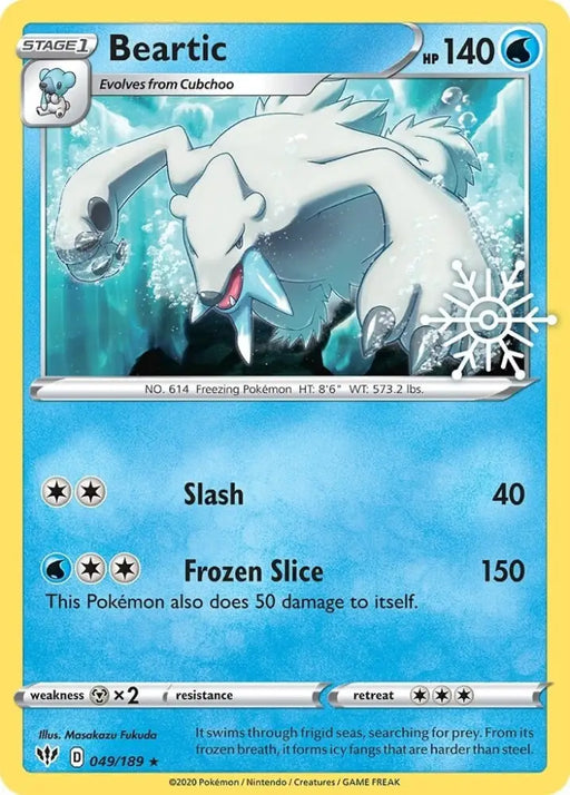 Beartic (049/189) (Holiday Calendar) [Sword & Shield: Darkness Ablaze] - Pokemon Single