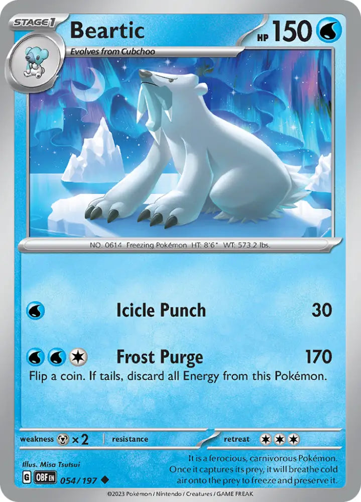 Beartic (054/197) [Scarlet & Violet: Obsidian Flames] - Pokemon Single