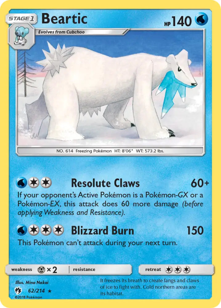 Beartic (62/214) [Sun & Moon: Lost Thunder] - Pokemon Single