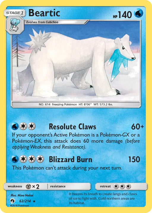 Beartic (62/214) [Sun & Moon: Lost Thunder] - Pokemon Single