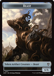 Beast (0010) // Beast (0011) Double-Sided Token [Aetherdrift Commander] - MTG Single