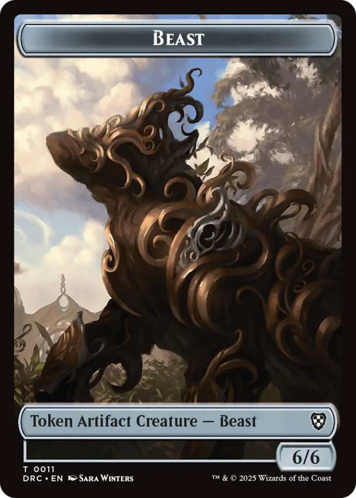 Beast (0010) // Beast (0011) Double-Sided Token [Aetherdrift Commander] - MTG Single