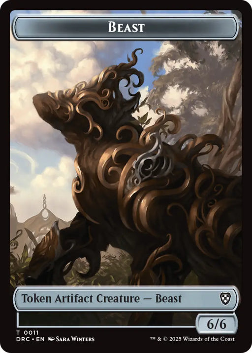 Beast (0010) // Beast (0011) Double-Sided Token [Aetherdrift Commander] - MTG Single