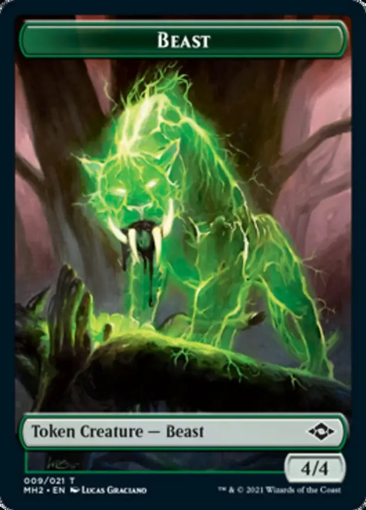 Beast // Clue (15) Double-Sided Token [Modern Horizons 2 Tokens] - MTG Single