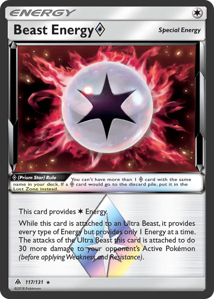Beast Energy (117/131) (Prism Star) [Sun & Moon: Forbidden Light] - Pokemon Single