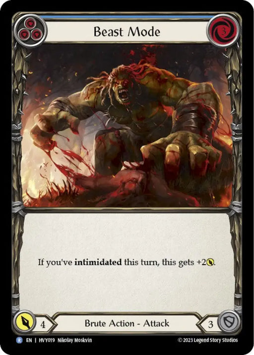 Beast Mode (Blue) [Heavy Hitters] Rainbow Foil - Flesh And Blood Single