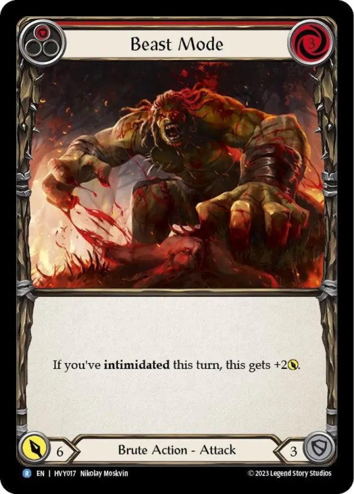 Beast Mode (Red) [Heavy Hitters] Rainbow Foil - Flesh And Blood Single