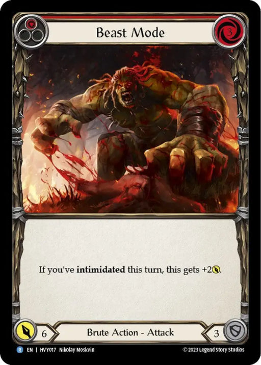 Beast Mode (Red) [Heavy Hitters] Rainbow Foil - Flesh And Blood Single