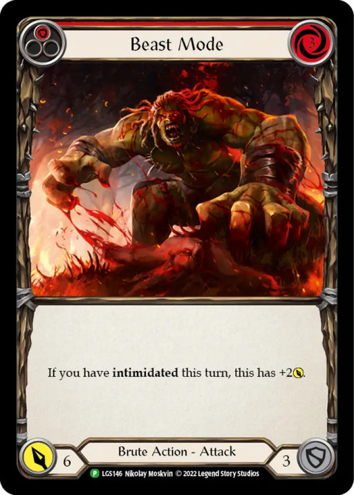 Beast Mode (Red) [LGS146] (Promo) Rainbow Foil - Flesh And Blood Single