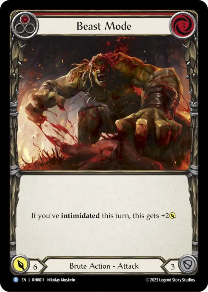 Beast Mode (Red) [RNR011] (Rhinar Hero Deck) - Flesh And Blood Single