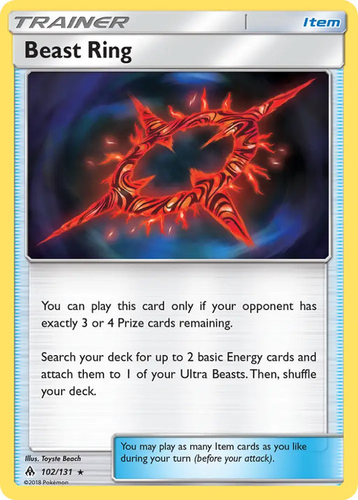 Beast Ring (102/131) [Sun & Moon: Forbidden Light] - Pokemon Single