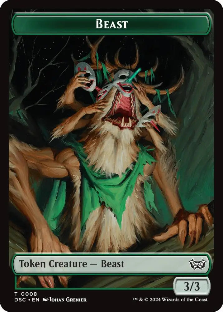 Beast // Scarecrow Double-Sided Token [Duskmourn: House of Horror Commander Tokens] - MTG Single