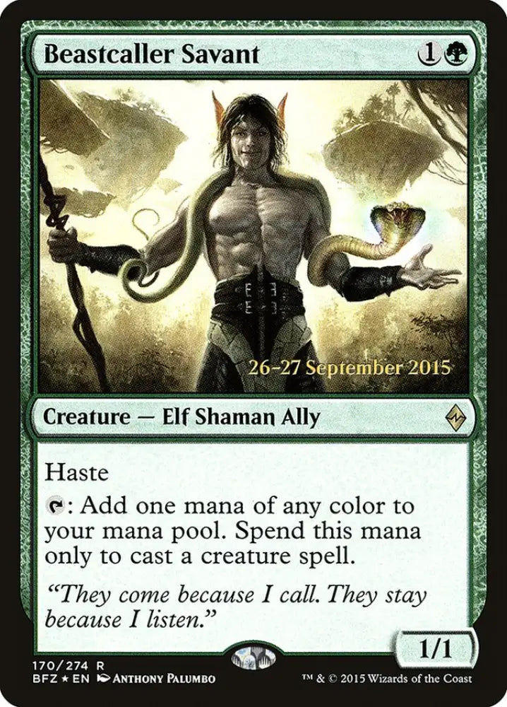 Beastcaller Savant [Battle for Zendikar Prerelease Promos] - MTG Single
