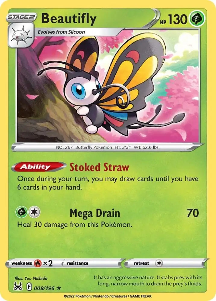 Beautifly (008/196) [Sword & Shield: Lost Origin] - Pokemon Single